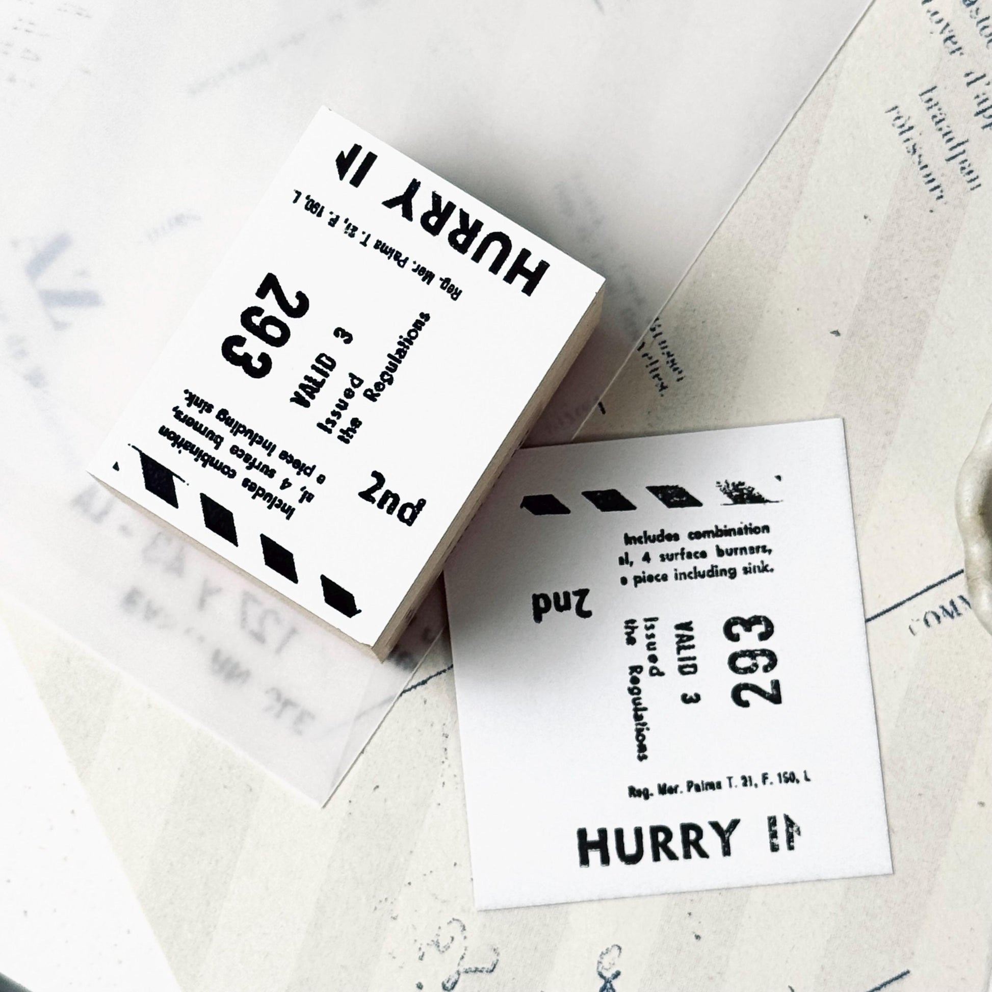 Wooden Stamp 'Style' S-005 by Yohaku (Rare, Postal, Japan, Modern elegant)