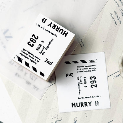 Wooden Stamp 'Style' S-005 by Yohaku (Rare, Postal, Japan, Modern elegant)