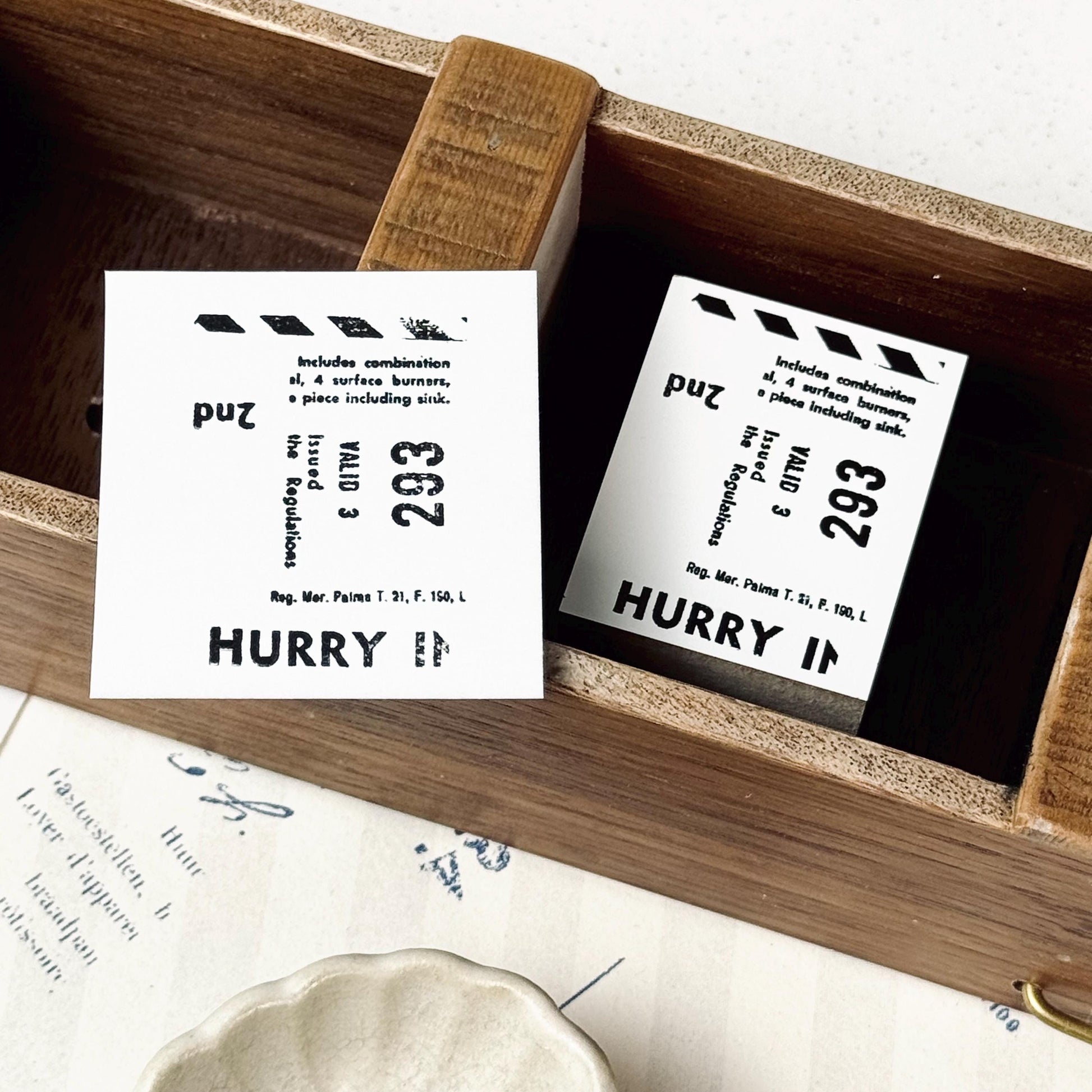 Wooden Stamp 'Style' S-005 by Yohaku (Rare, Postal, Japan, Modern elegant)