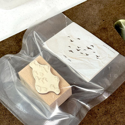Wooden Stamp 'Flock of Birds by Pion (Rare, Modern)
