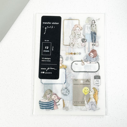 Transfer Sticker Set 'Girls' by Pion - 12 designs (Modern elegant)