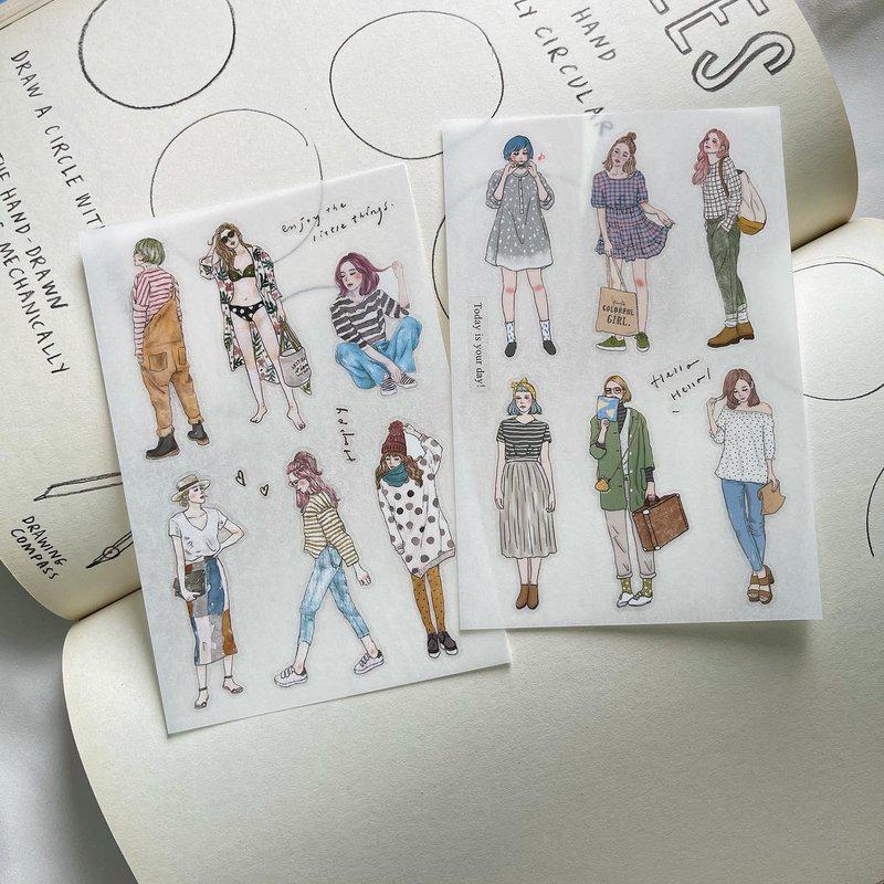 Transfer Sticker Set 'Girls' by Pion - 12 designs (Modern elegant)