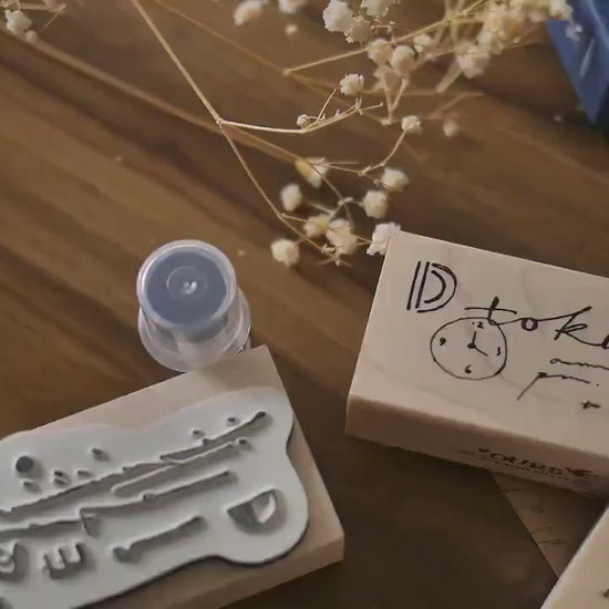 OURS Studio - Abstract Calligraphy Stamp Set of 3 (Vintage look, Christmas gift)